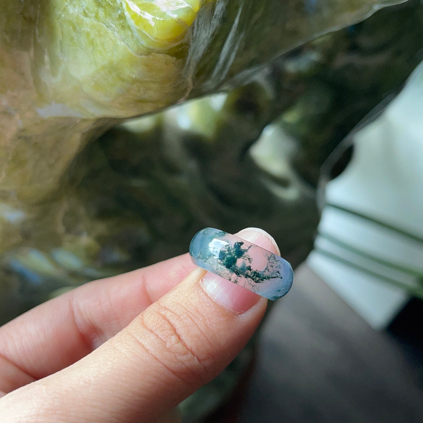 Moss Agate Ring Size 1.5