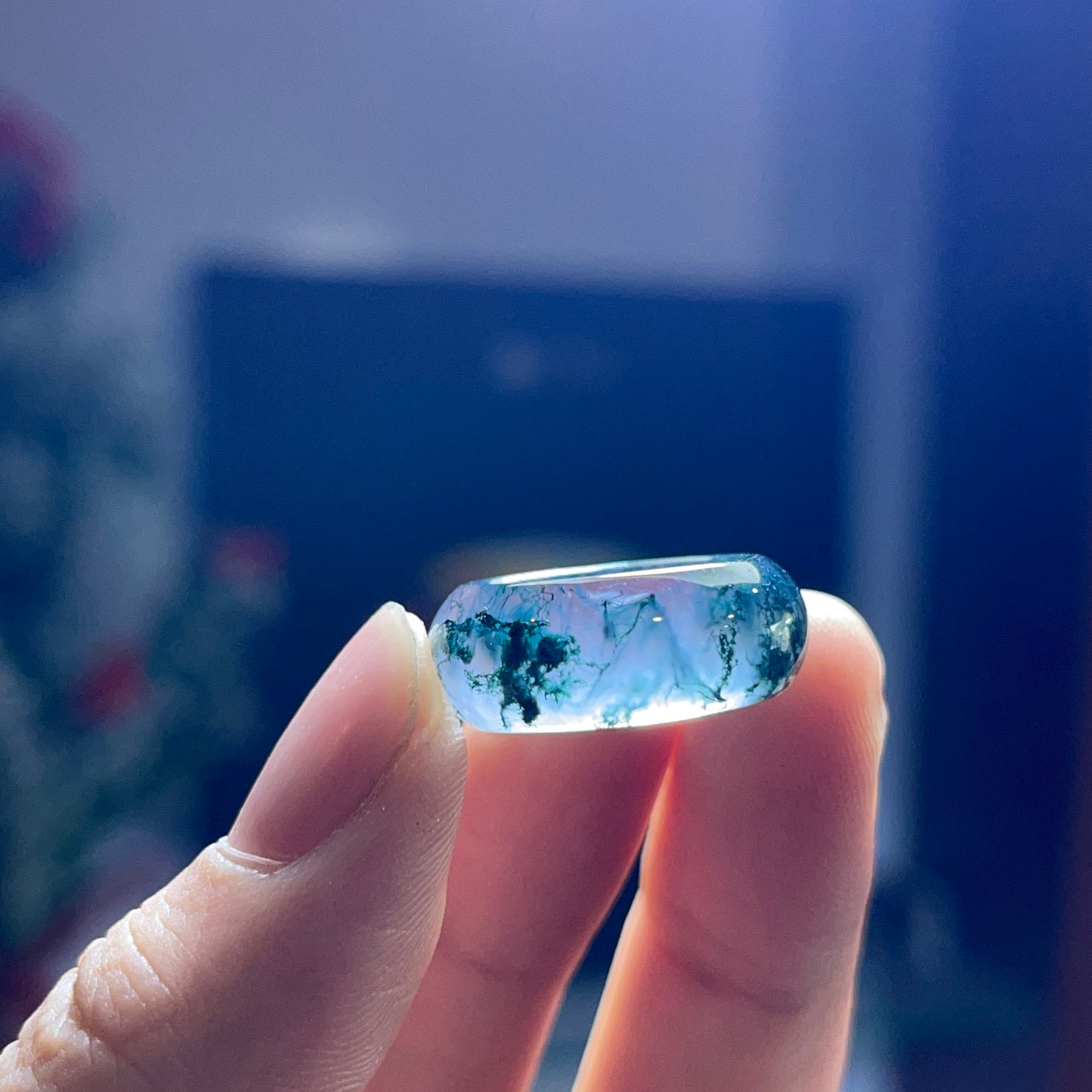Moss Agate Ring Size 1.5