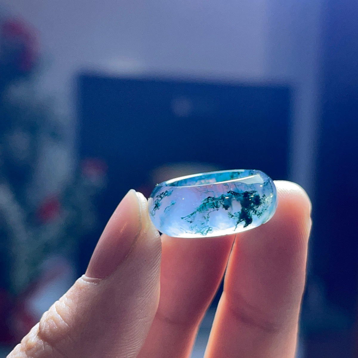 Moss Agate Ring Size 1.5