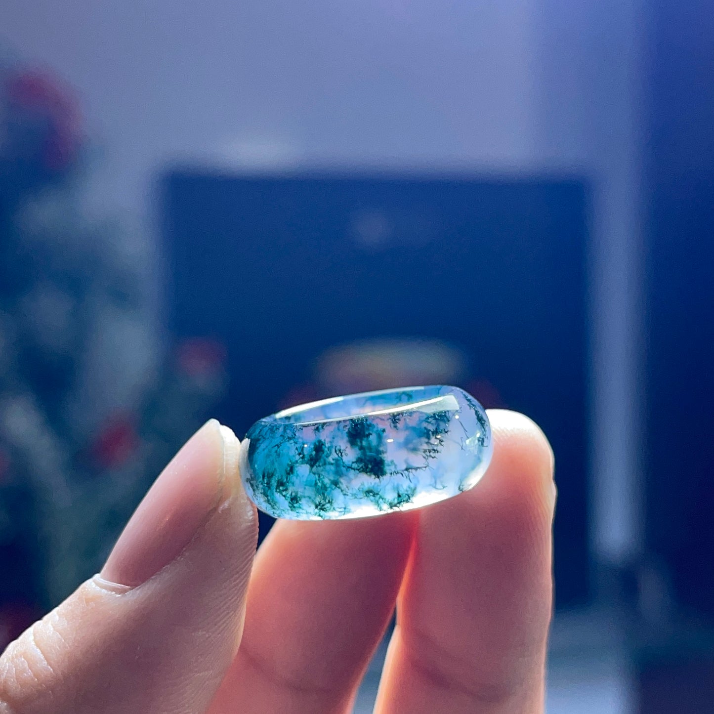 Moss Agate Ring Size 1.5