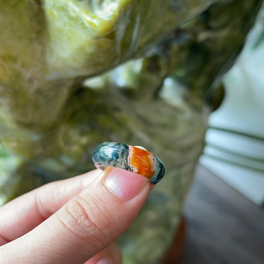 Moss Agate Ring Size 1.7