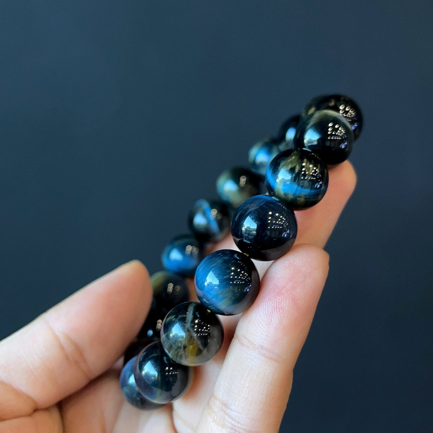 Natural Blue Eagle Eye VIP Bracelet Size 12 mm