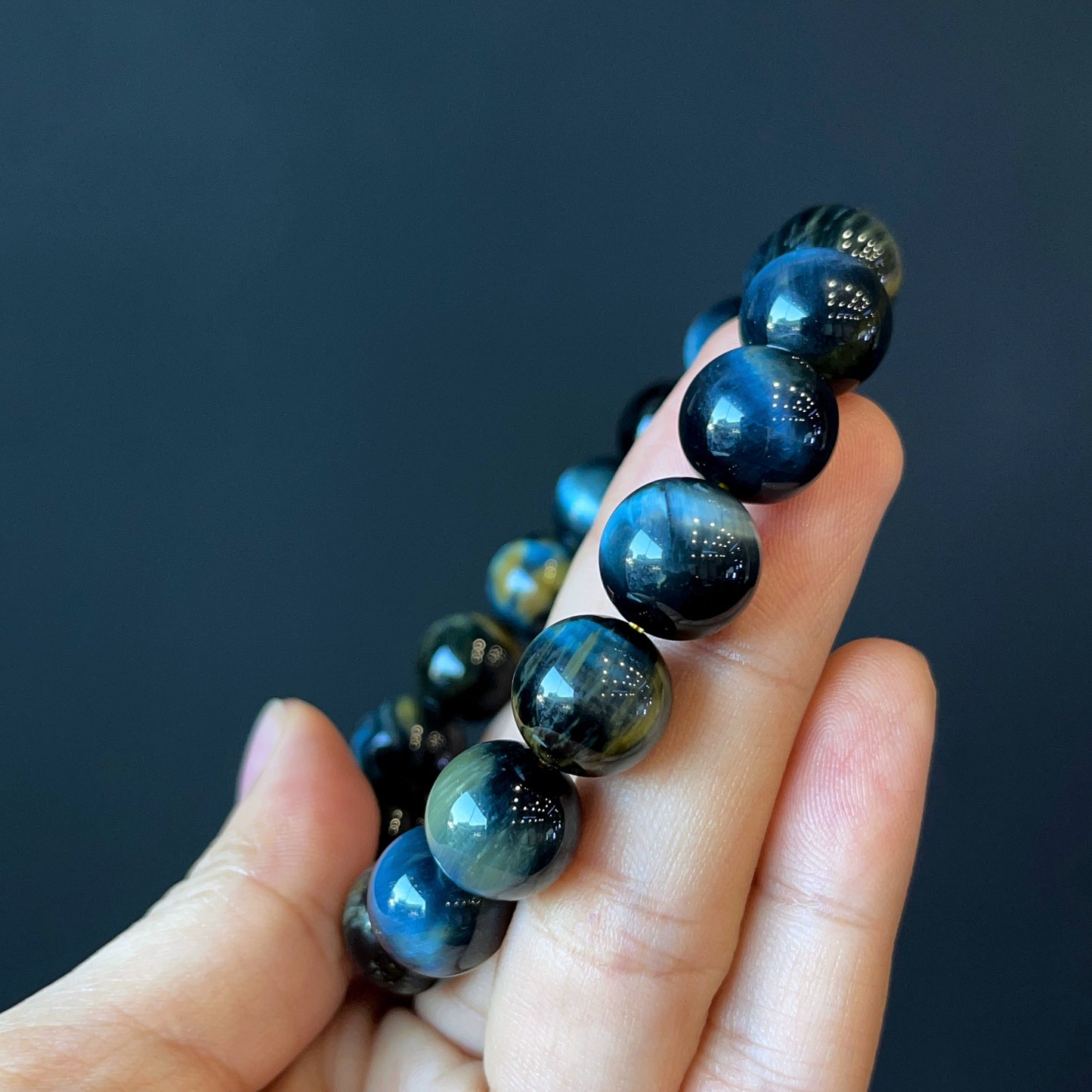 Natural Blue Eagle Eye VIP Bracelet Size 12 mm