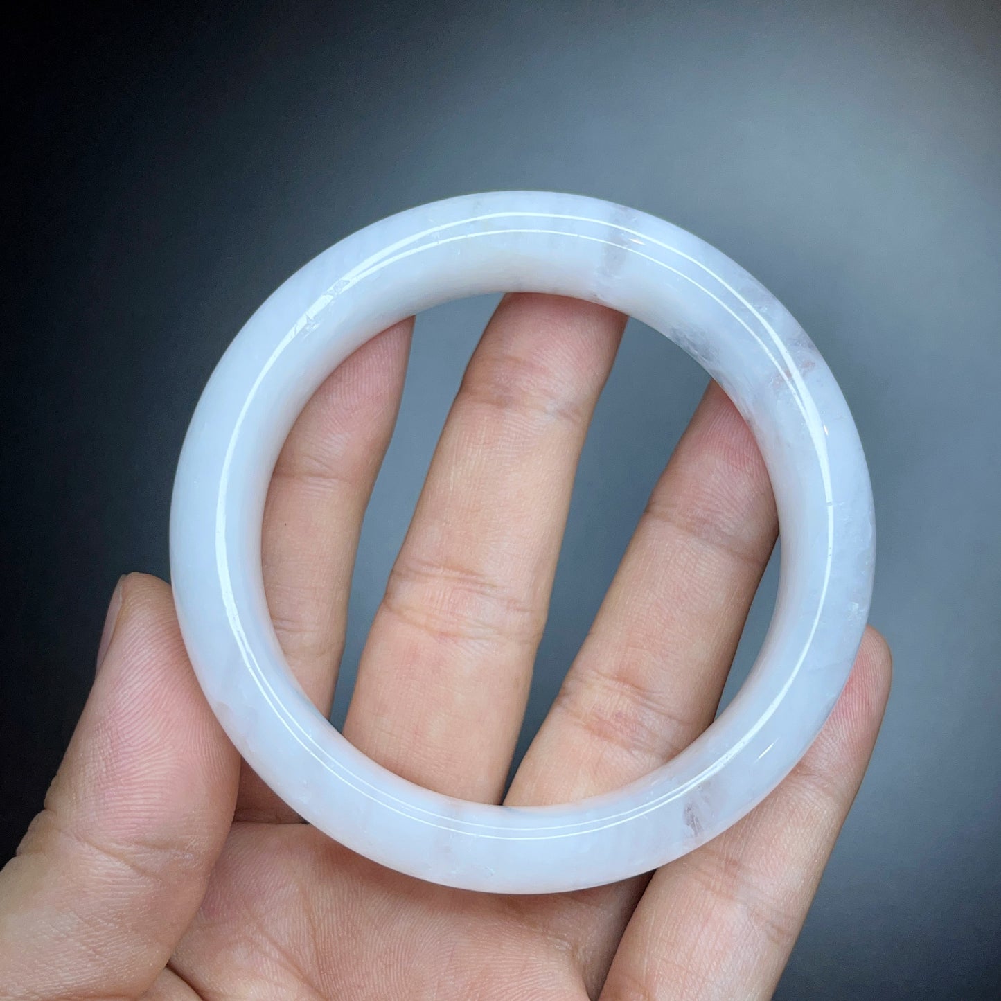 Clear Quartz Bangle Leaf Style Size 56 mm.