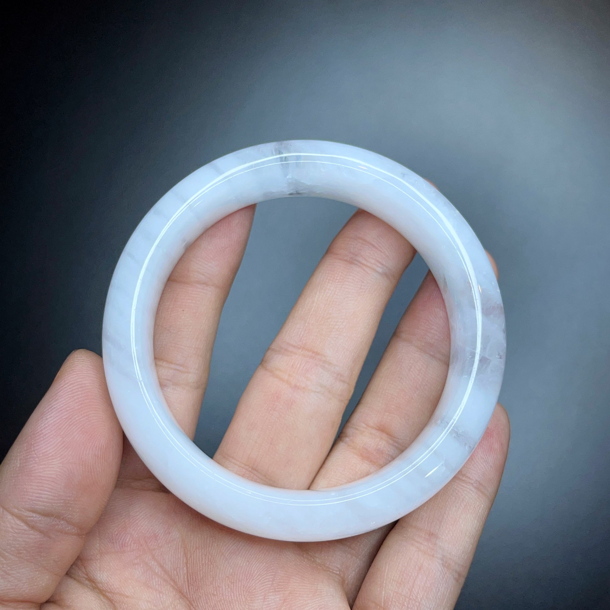 Clear Quartz Bangle Leaf Style Size 56 mm.