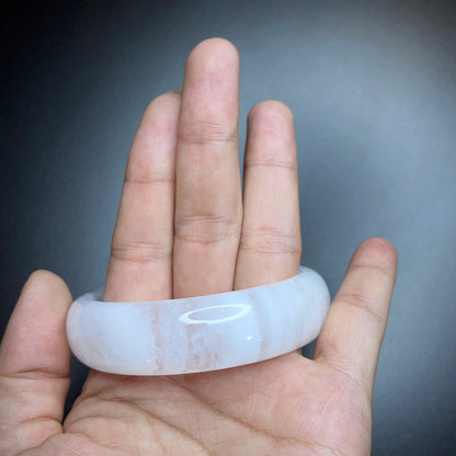 Clear Quartz Bangle Leaf Style Size 56 mm.