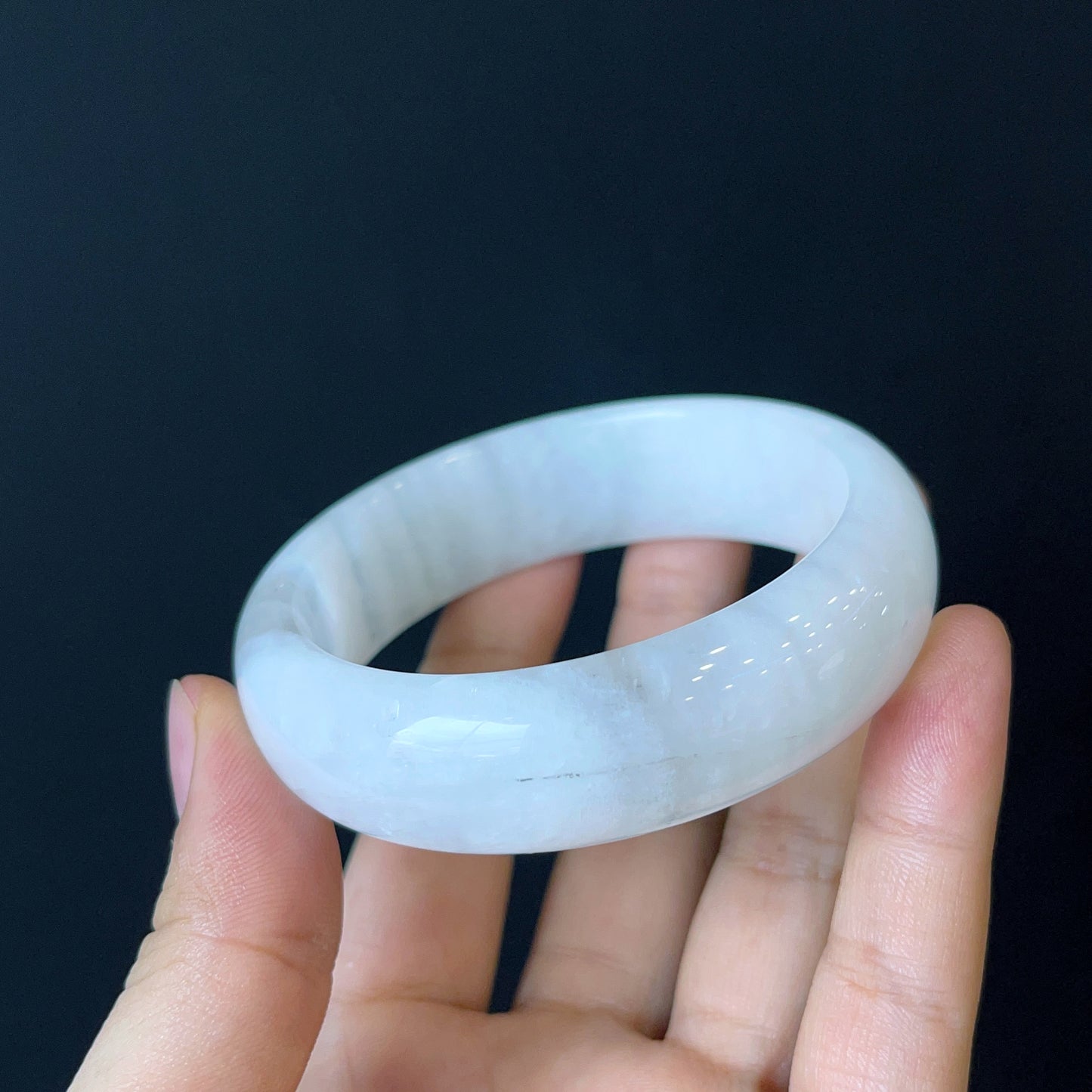 Clear Quartz Bangle Leaf Style Size 56 mm.