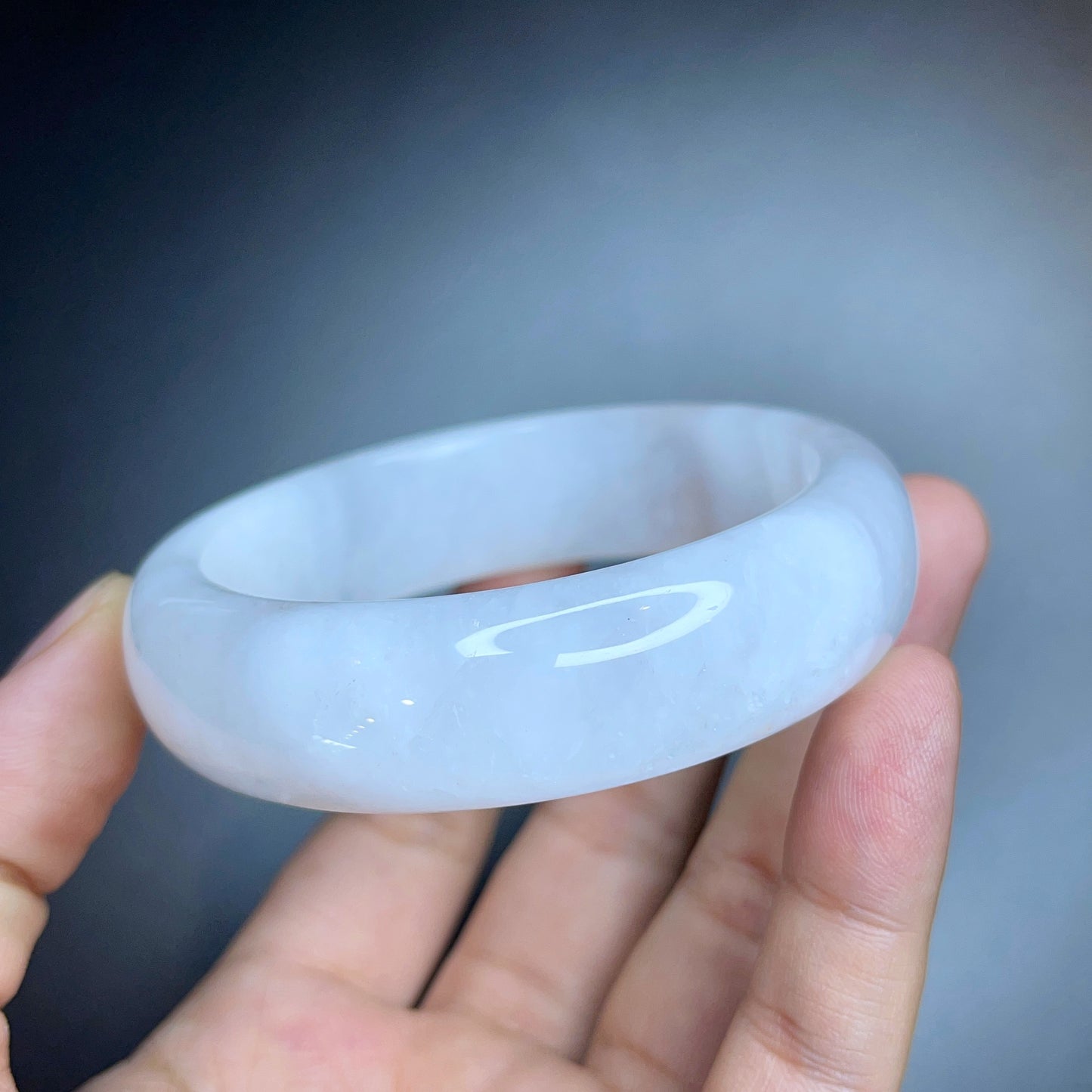 Clear Quartz Bangle Leaf Style Size 57 mm.