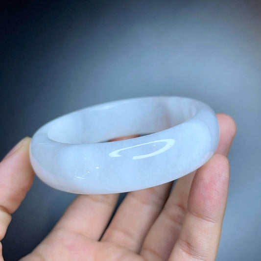 Clear Quartz Bangle Leaf Style Size 57 mm.