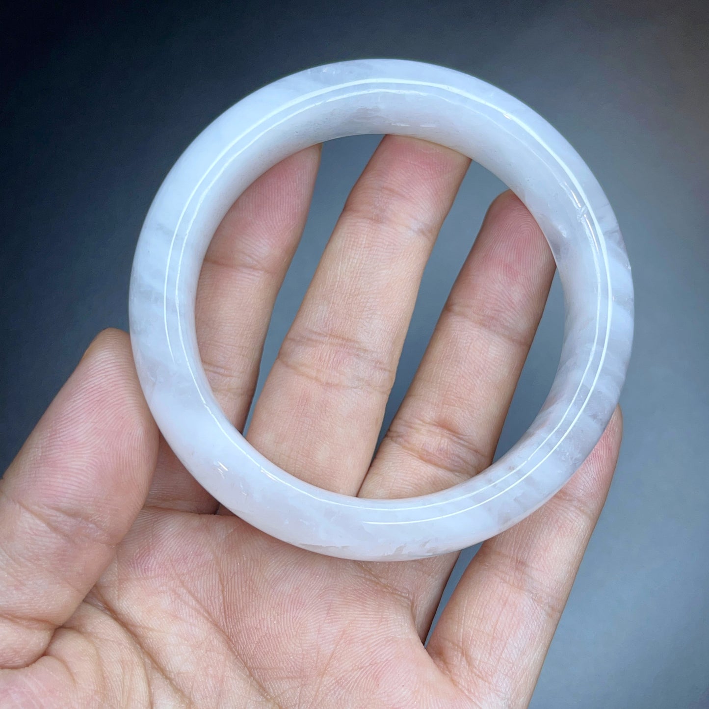 Clear Quartz Bangle Leaf Style Size 57 mm.