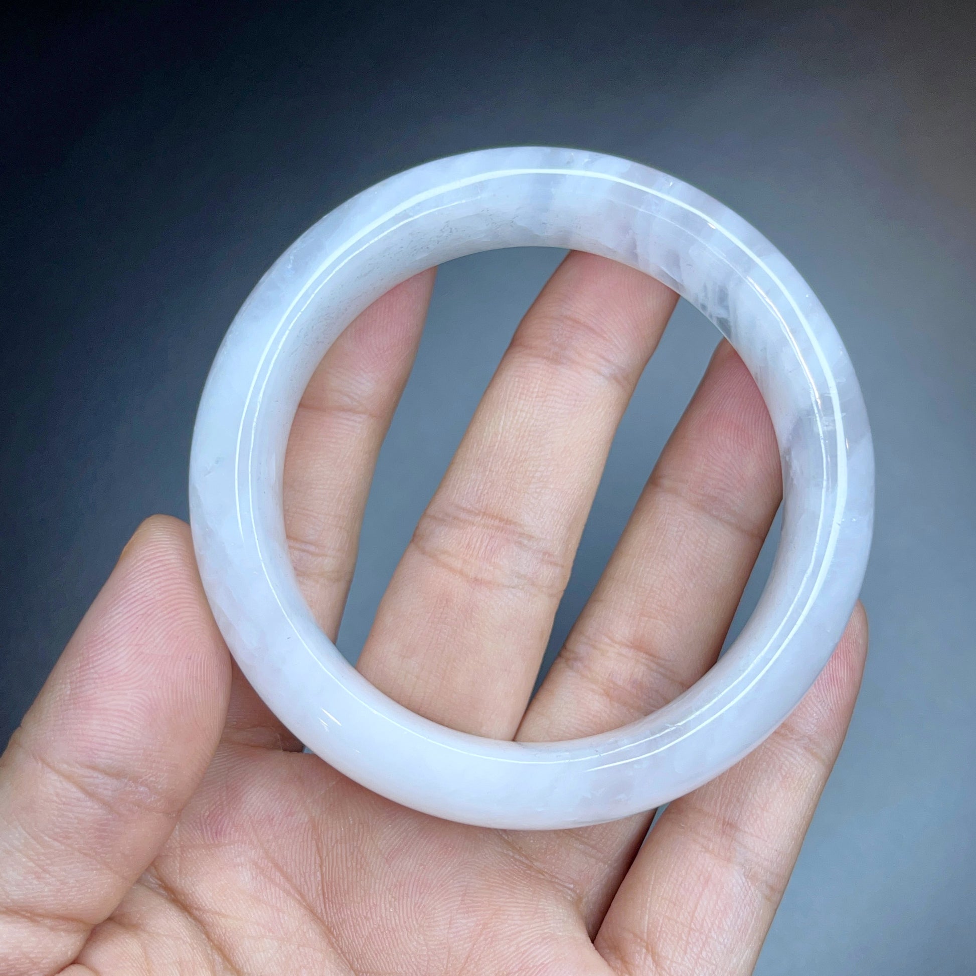 Clear Quartz Bangle Leaf Style Size 57 mm.