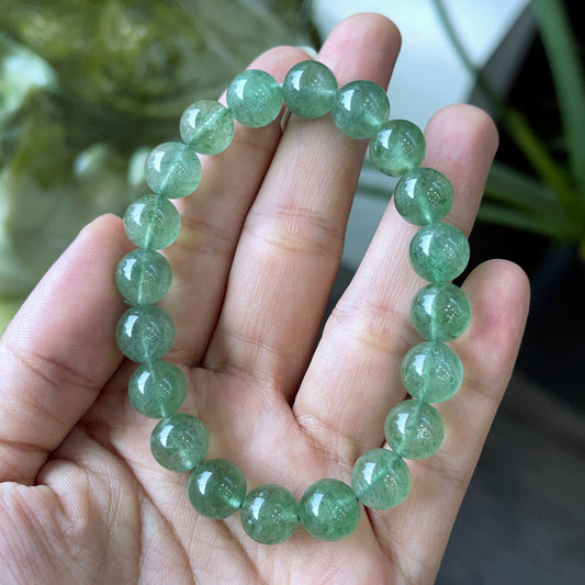 Natural Green Strawberry Quartz Bracelet Size 9 mm