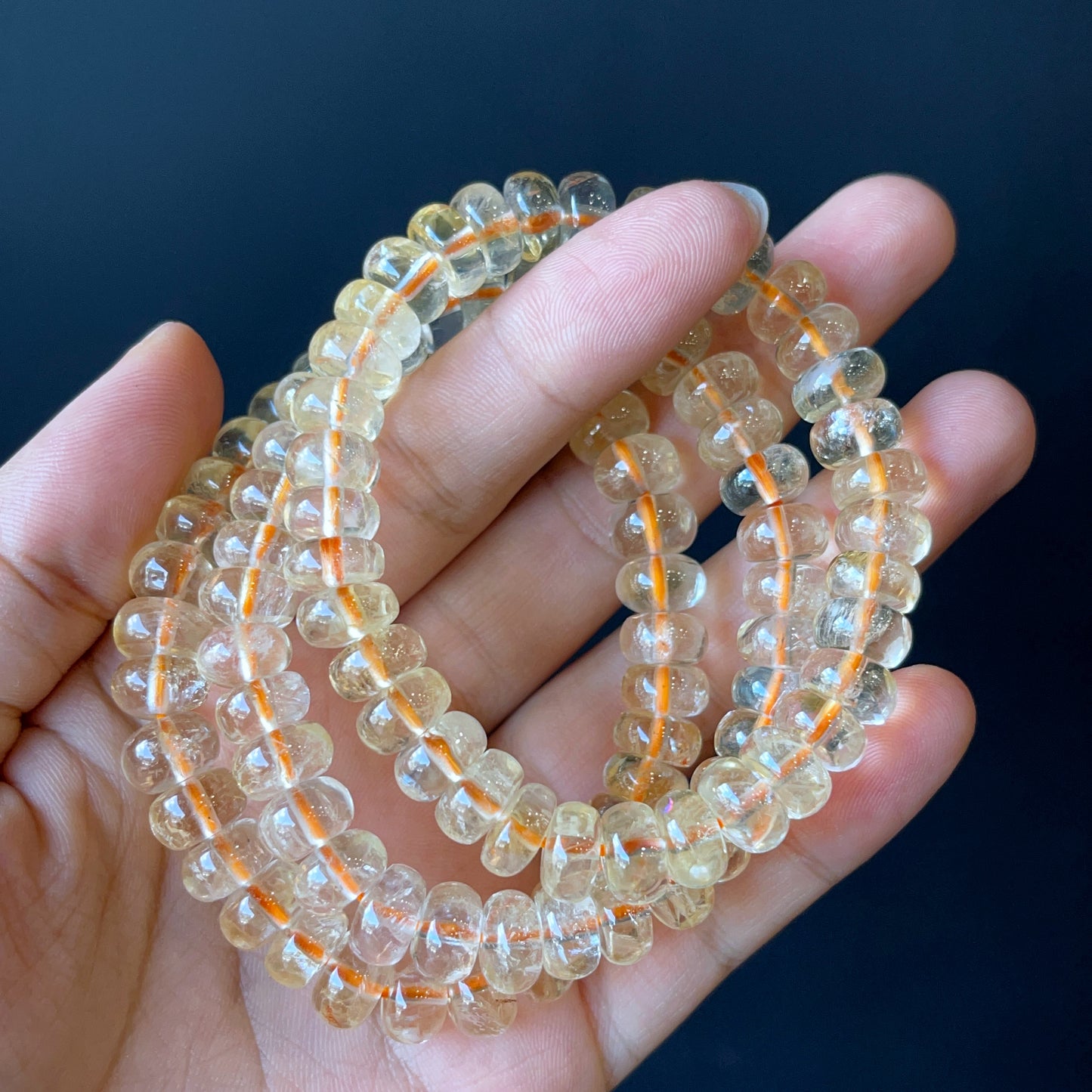Natural Citrine Chicklet Bracelet Size 9 mm