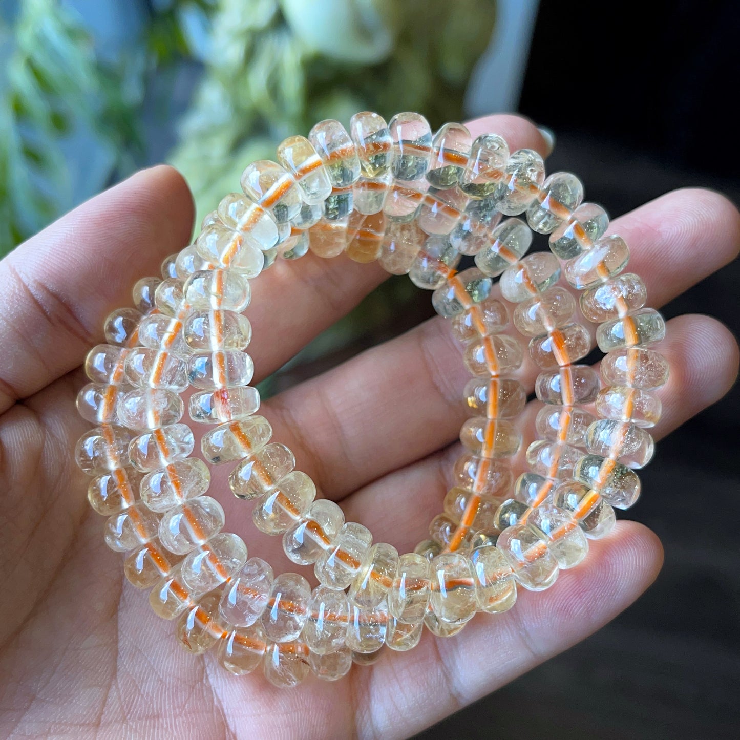 Natural Citrine Chicklet Bracelet Size 9 mm