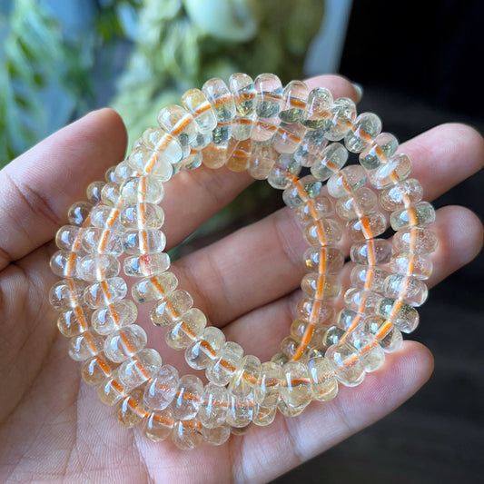 Natural Citrine Chicklet Bracelet Size 9 mm