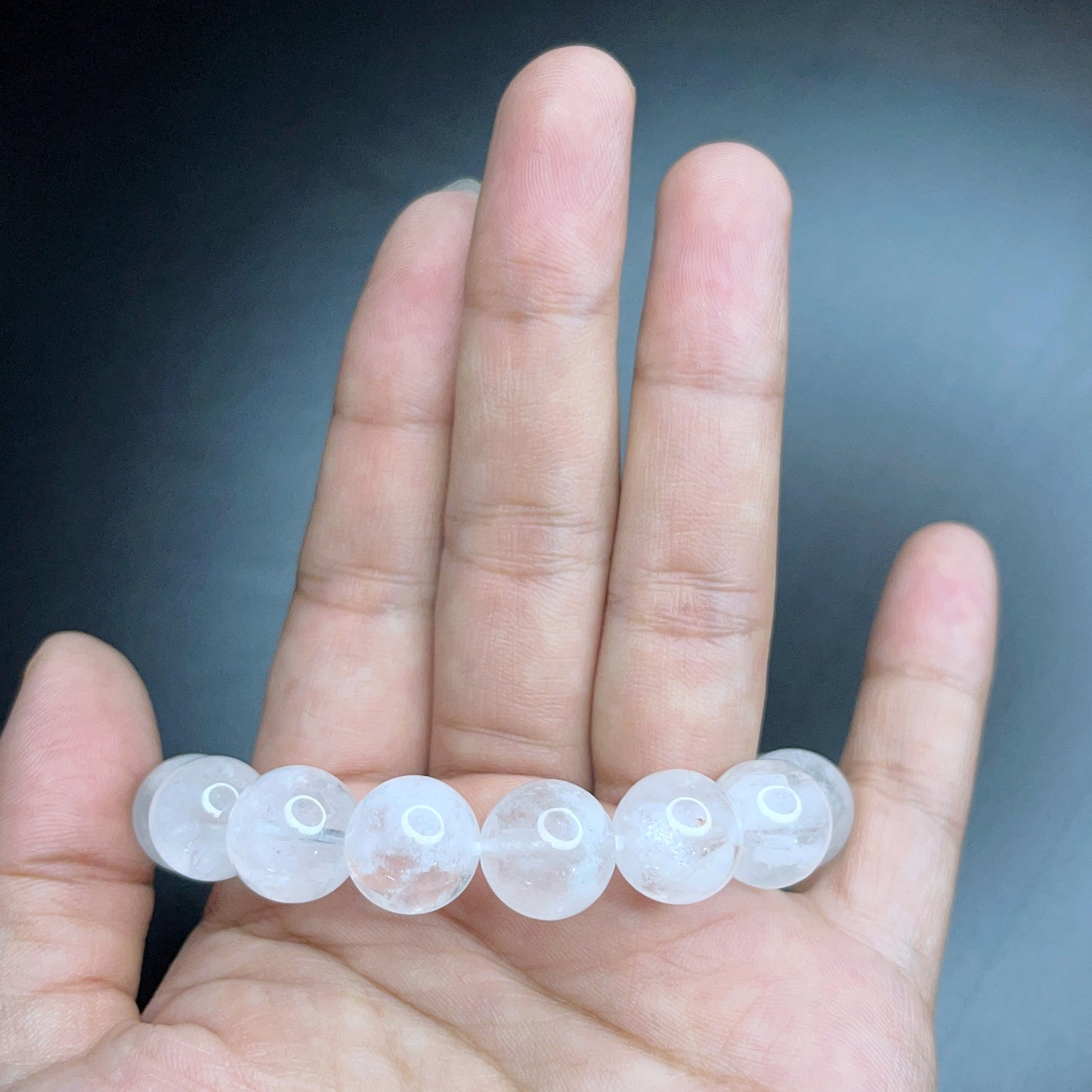 Natural Clear Quartz Bracelet Size 12 mm