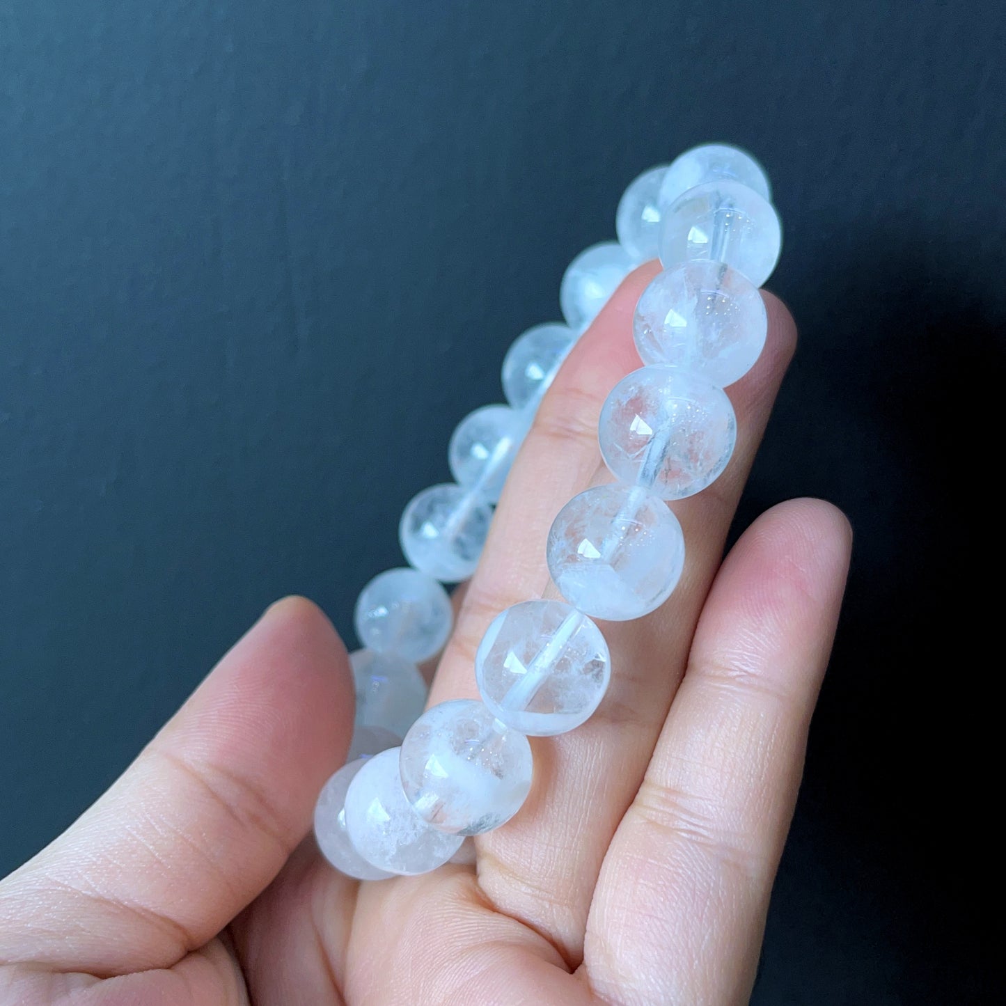 Natural Clear Quartz Bracelet Size 12 mm