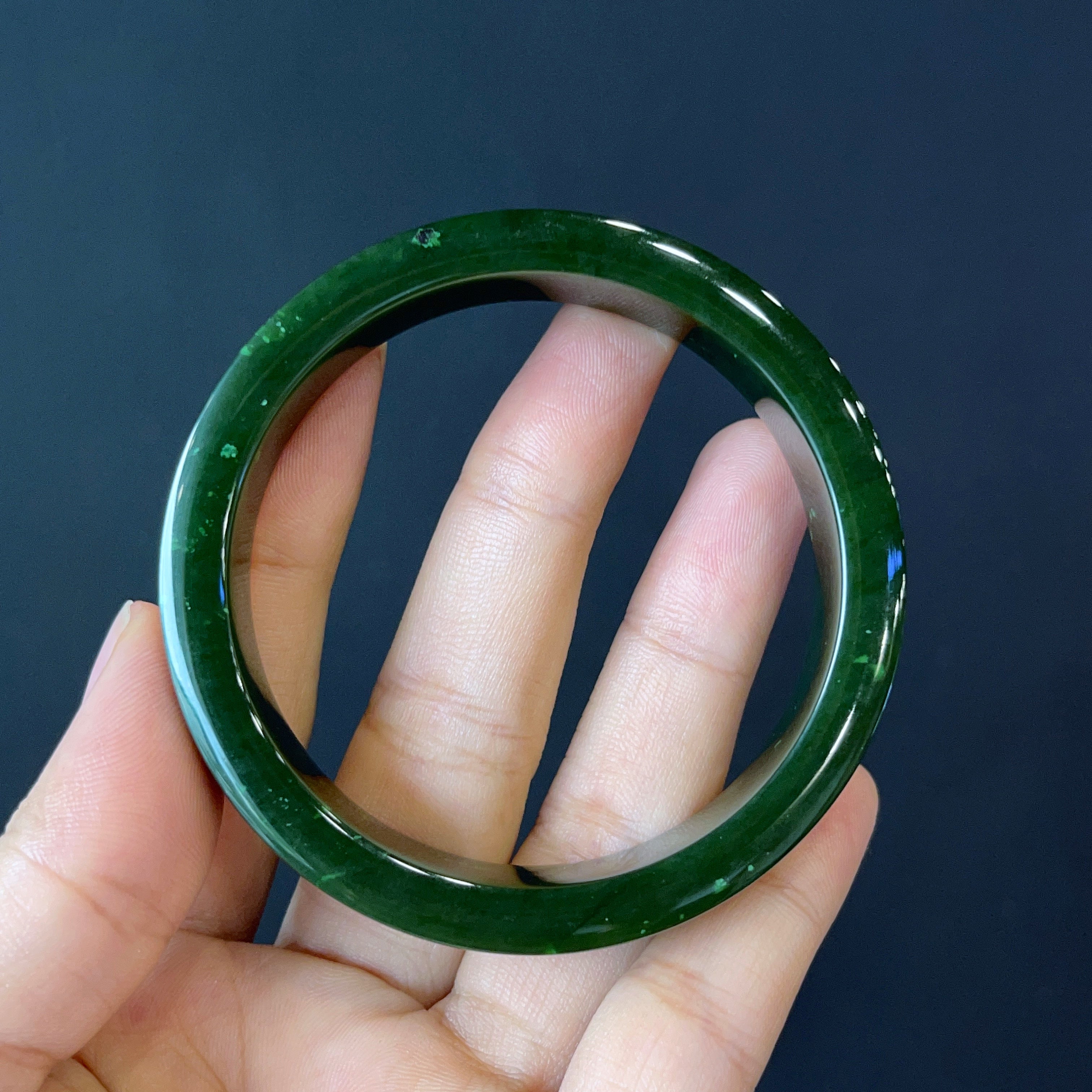 Beautiful and Natural Nephrite Jade Bangle Mountain Jade