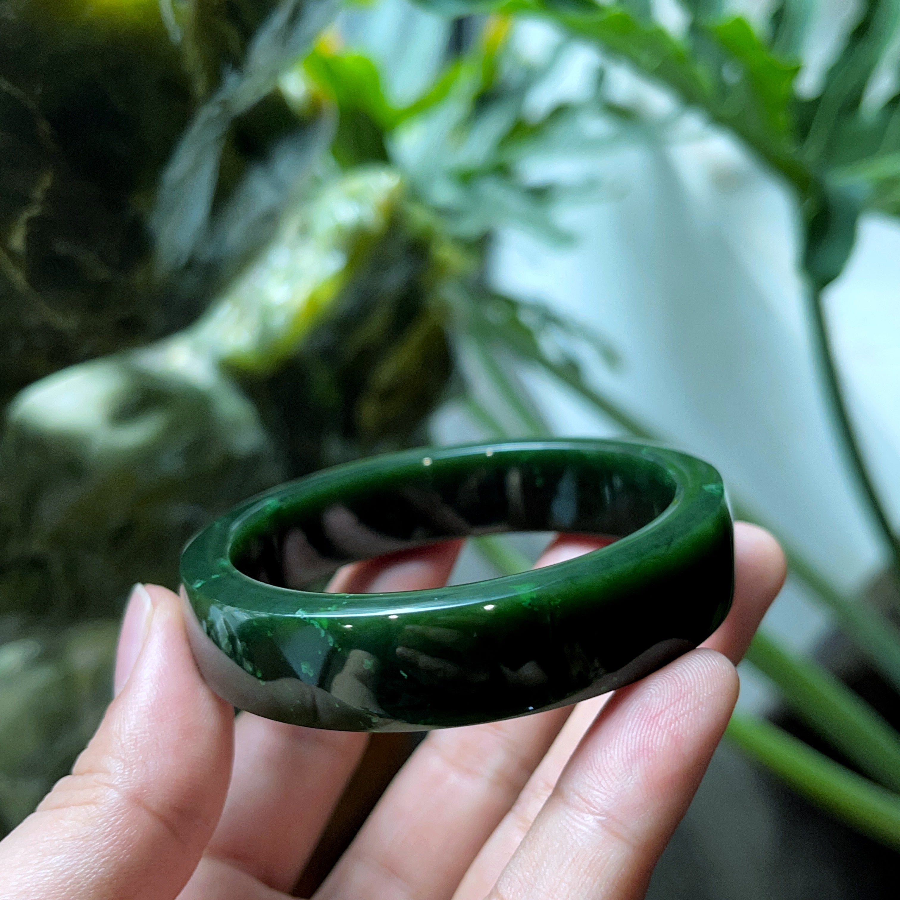 Beautiful and Natural Nephrite Jade Bangle Mountain Jade