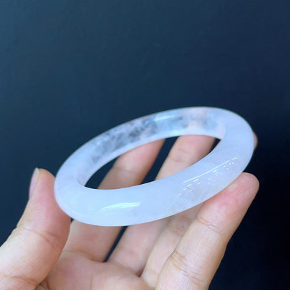 Clear Quartz Bangle Leaf Style Size 56 mm.