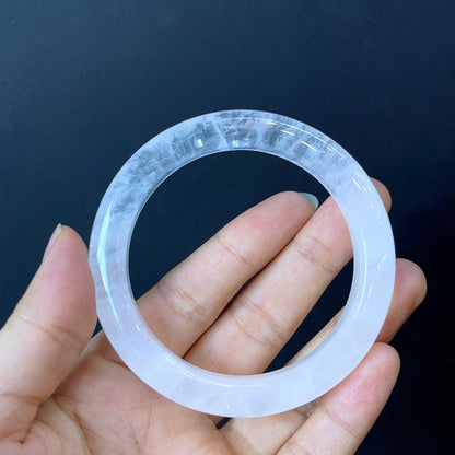 Clear Quartz Bangle Leaf Style Size 56 mm.