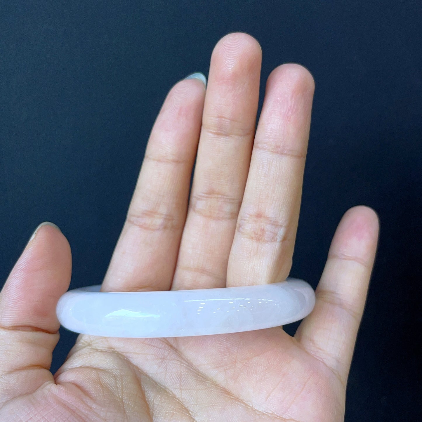 Clear Quartz Bangle Leaf Style Size 56 mm.