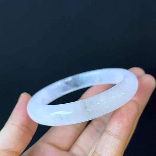 Clear Quartz Bangle Leaf Style Size 54 mm.