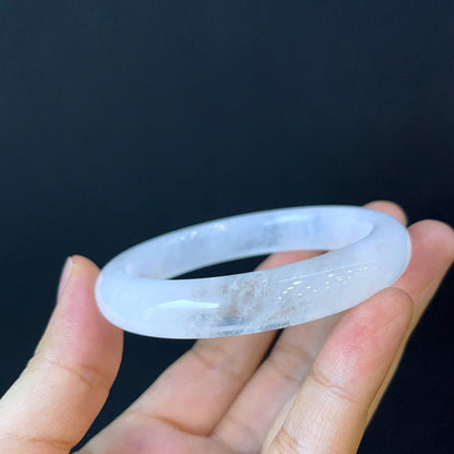 Clear Quartz Bangle Leaf Style Size 54 mm.