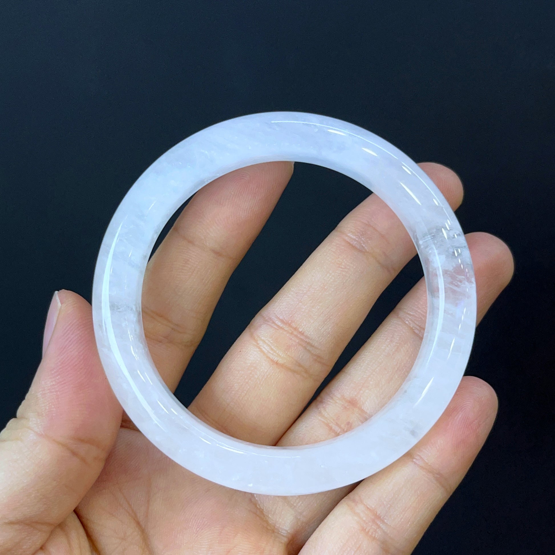 Clear Quartz Bangle Leaf Style Size 54 mm.
