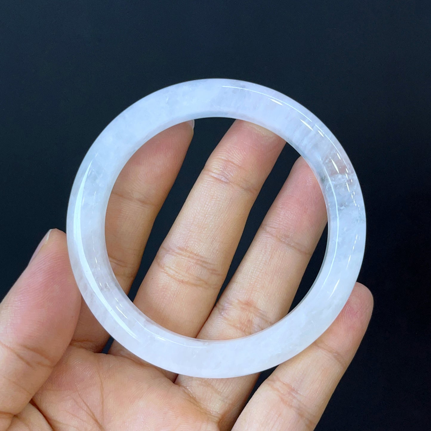 Clear Quartz Bangle Leaf Style Size 54 mm.