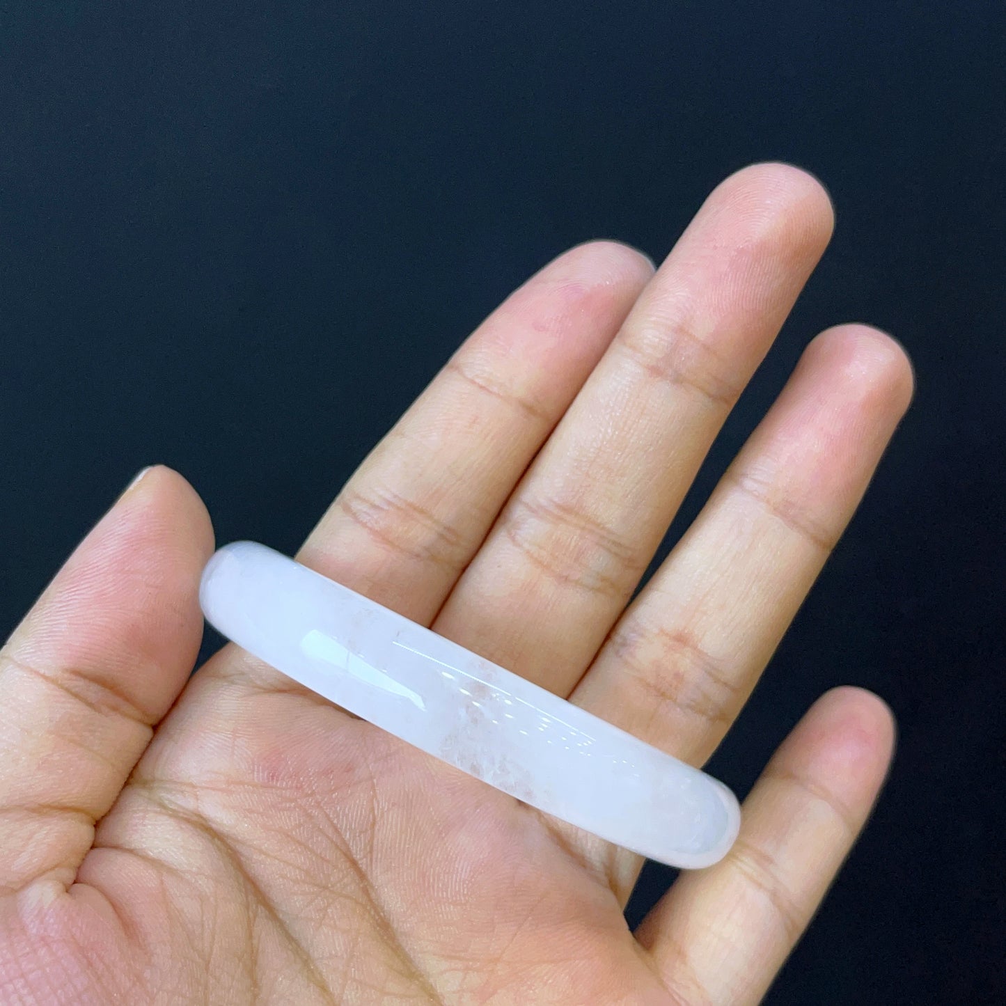 Clear Quartz Bangle Leaf Style Size 54 mm.