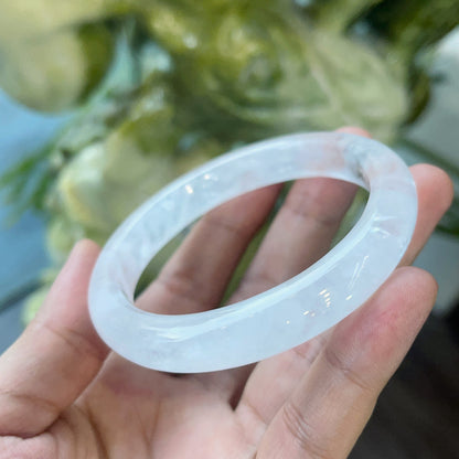 Clear Quartz Bangle Leaf Style Size 56 mm.