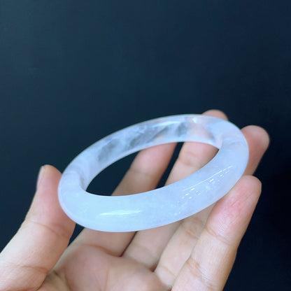 Clear Quartz Bangle Leaf Style Size 55 mm.