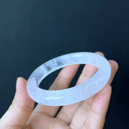Clear Quartz Bangle Leaf Style Size 55 mm.
