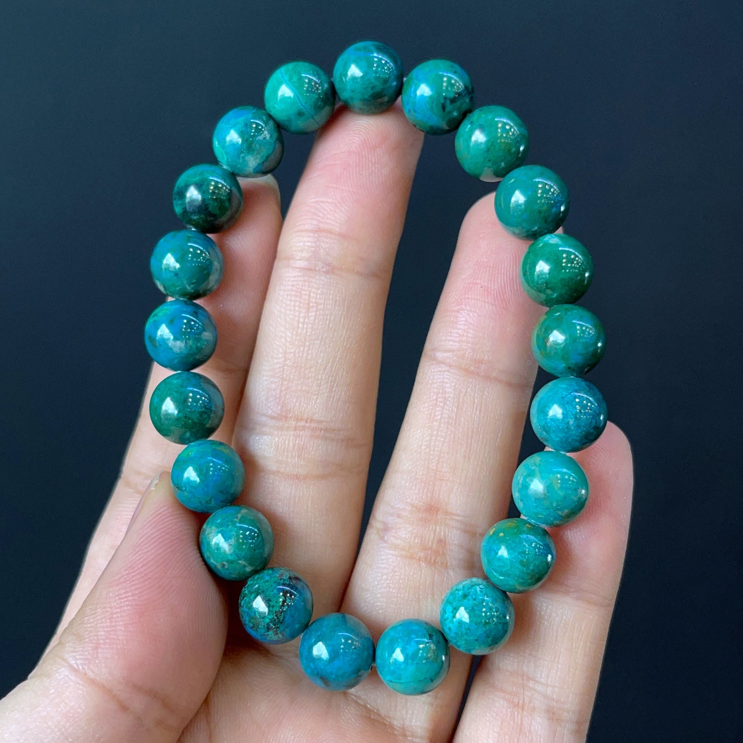Natural Chrysocolla Bracelet Size 9 mm