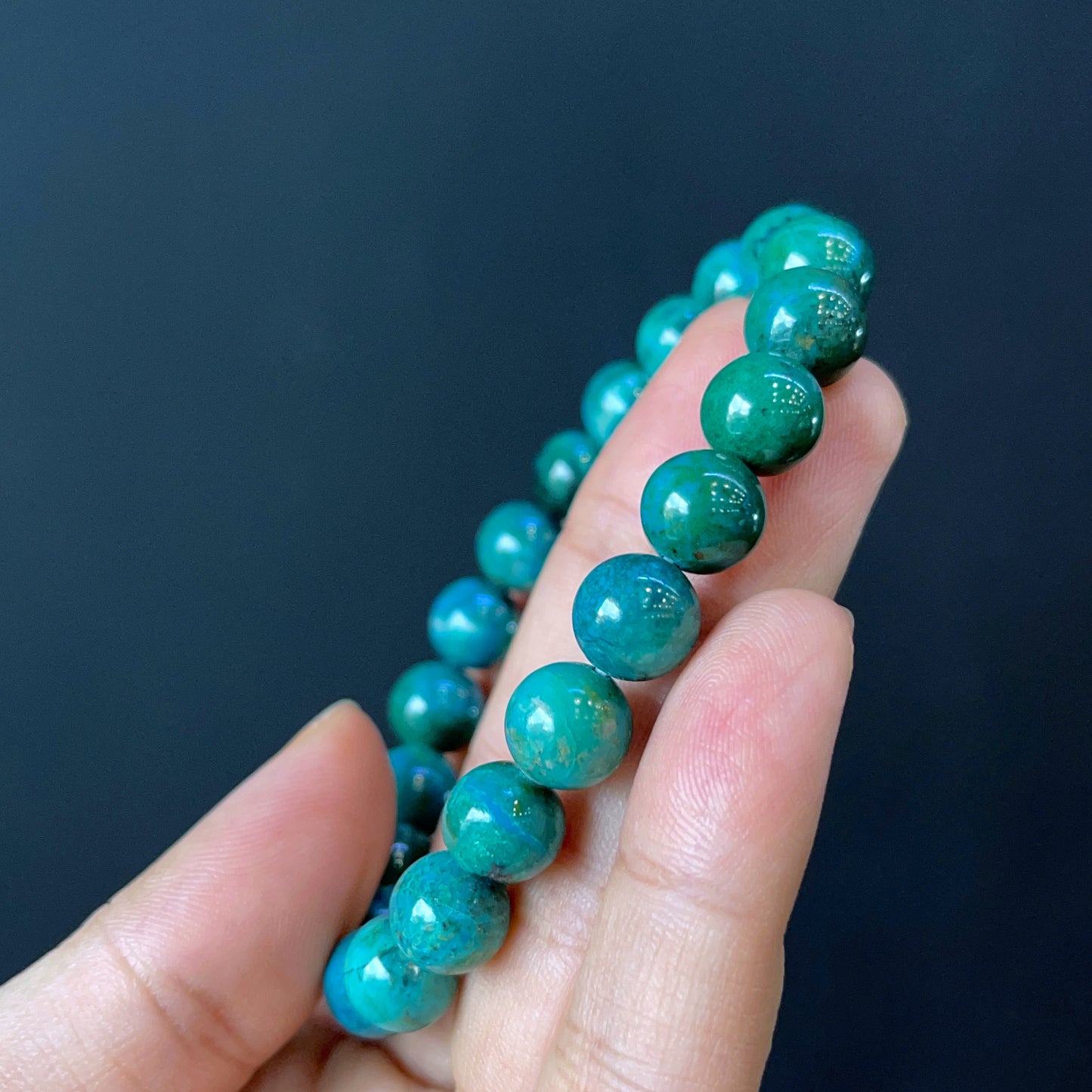 Natural Chrysocolla Bracelet Size 9 mm
