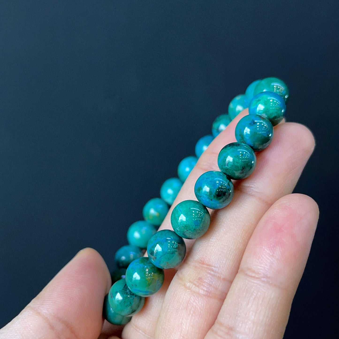 Natural Chrysocolla Bracelet Size 9 mm