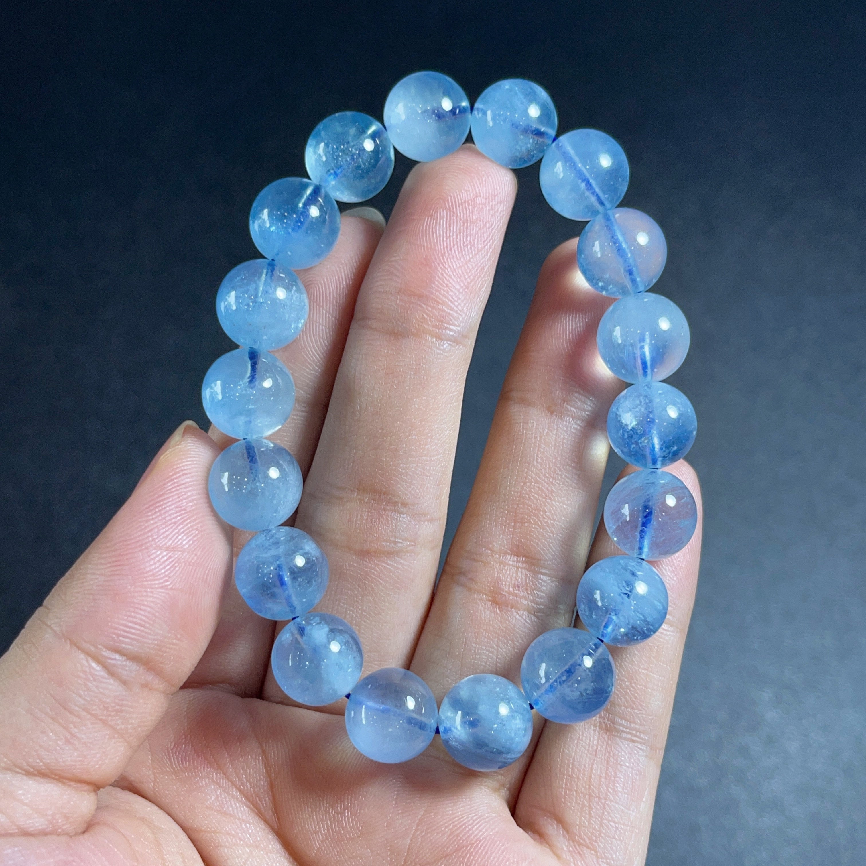 Beautiful and Natural Aquamarine Bracelet Mountain Jade