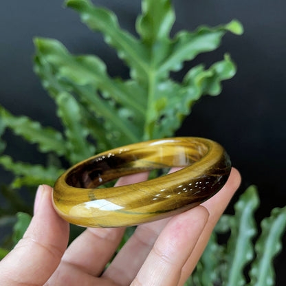 Natural Tiger Eye Bangle Leaf Style Size 60 mm