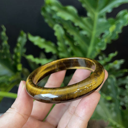 Natural Tiger Eye Bangle Leaf Style Size 54 mm