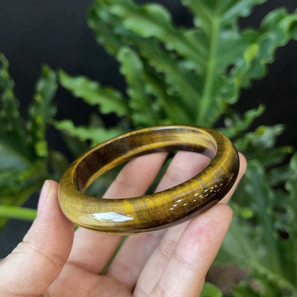Natural Tiger Eye Bangle Leaf Style Size 54 mm