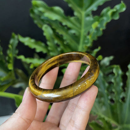 Natural Tiger Eye Bangle Leaf Style Size 54 mm
