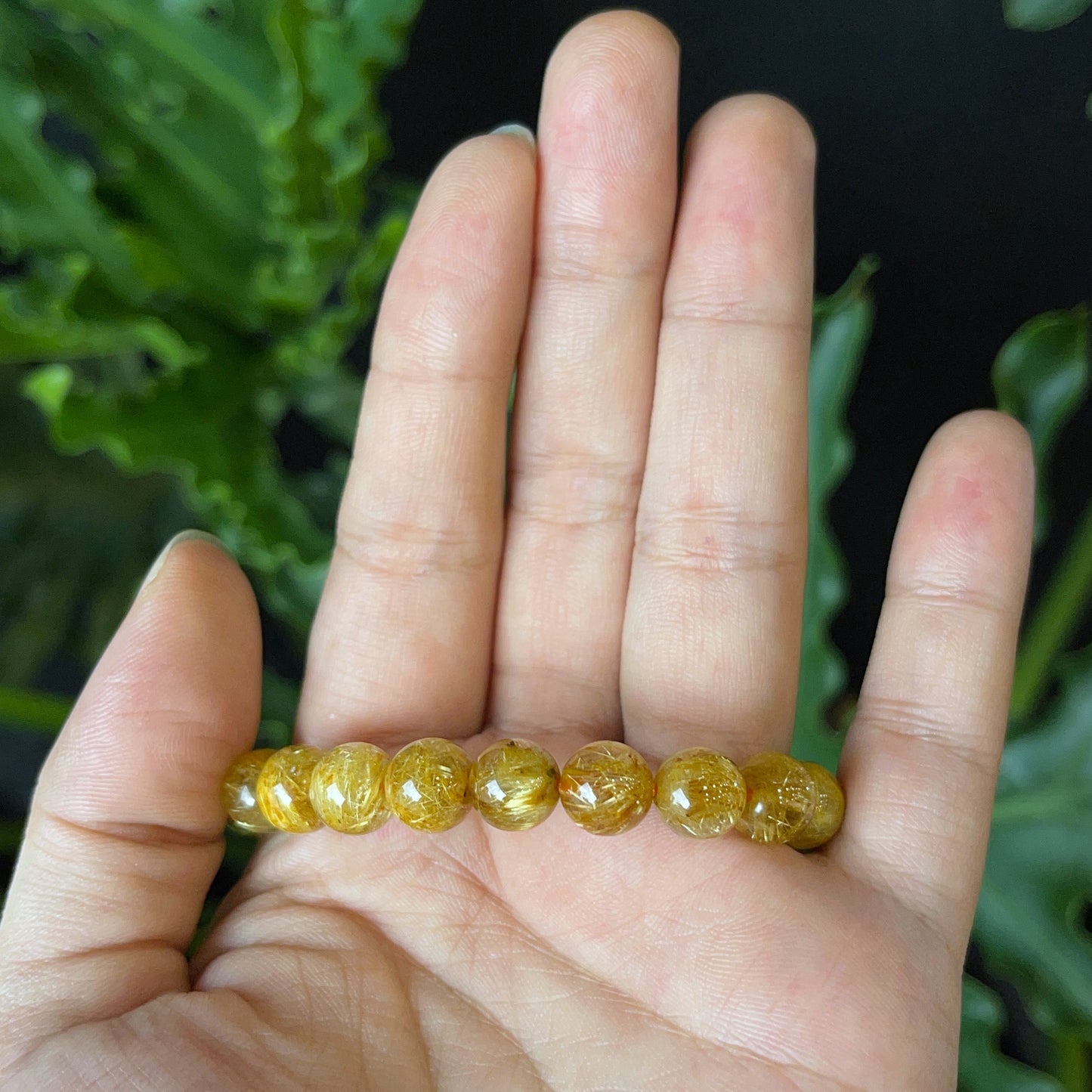 Golden Rutilated Quartz Bracelet Size 8 mm