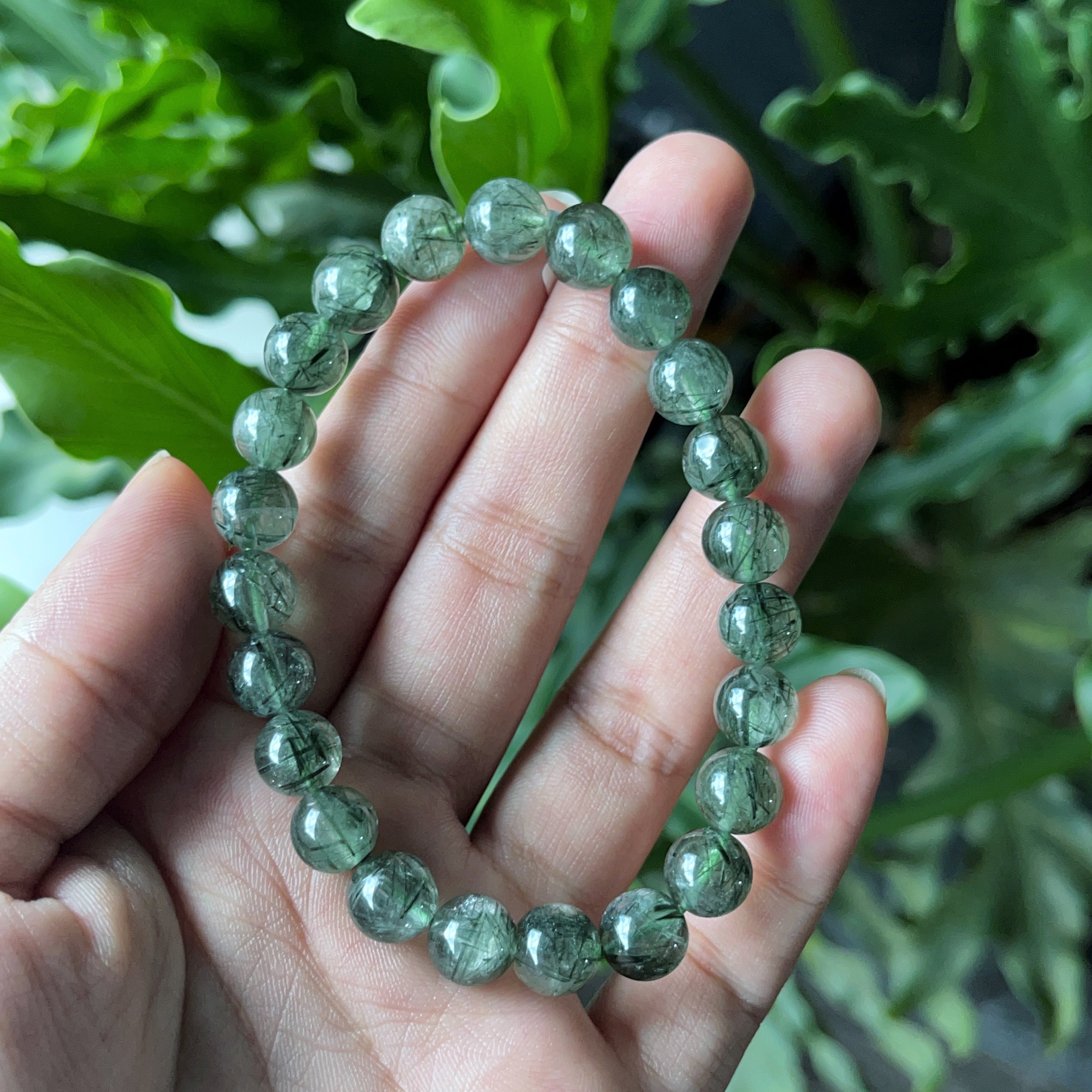 Green rutilated quartz on sale bracelet
