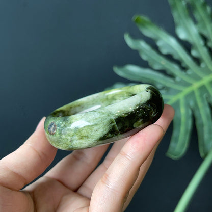 Natural Serpentine Bangle Leaf Style Size 50 mm