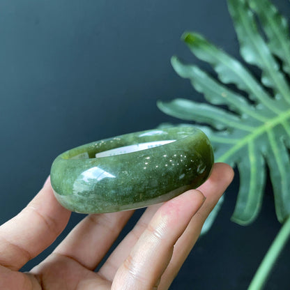 Natural Serpentine Bangle Leaf Style Size 54 mm