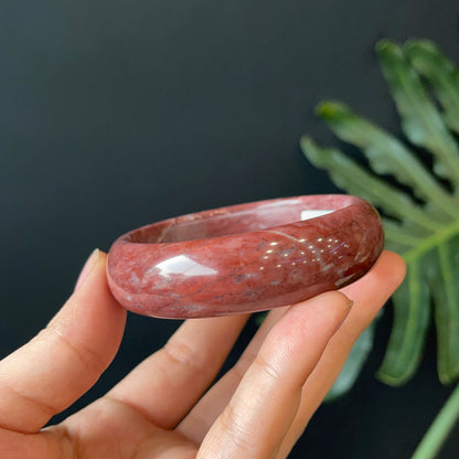Natural Serpentine Bangle Leaf Style Size 56 mm