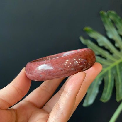 Natural Serpentine Bangle Leaf Style Size 56 mm