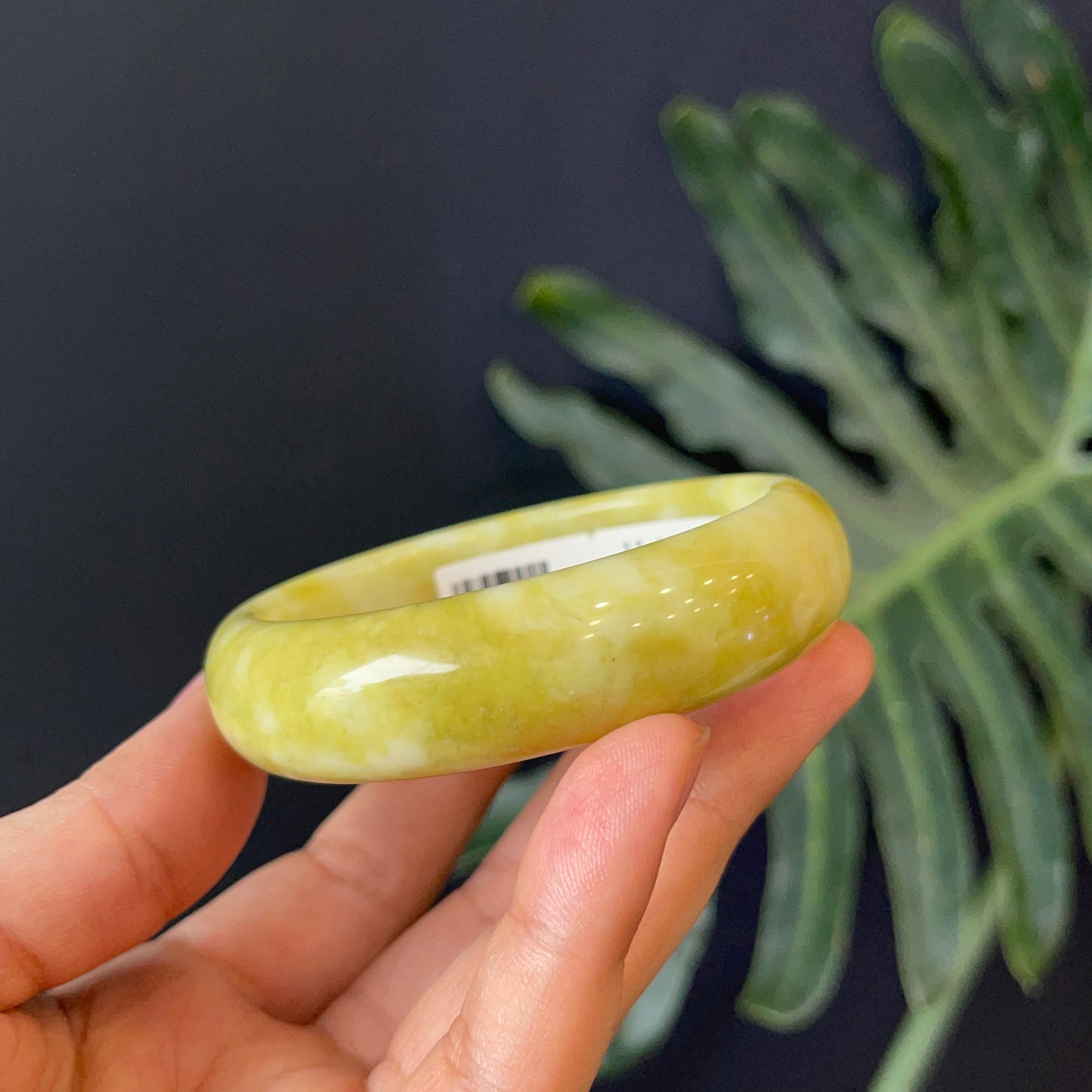 Natural Serpentine Bangle Leaf Style Size 55 mm