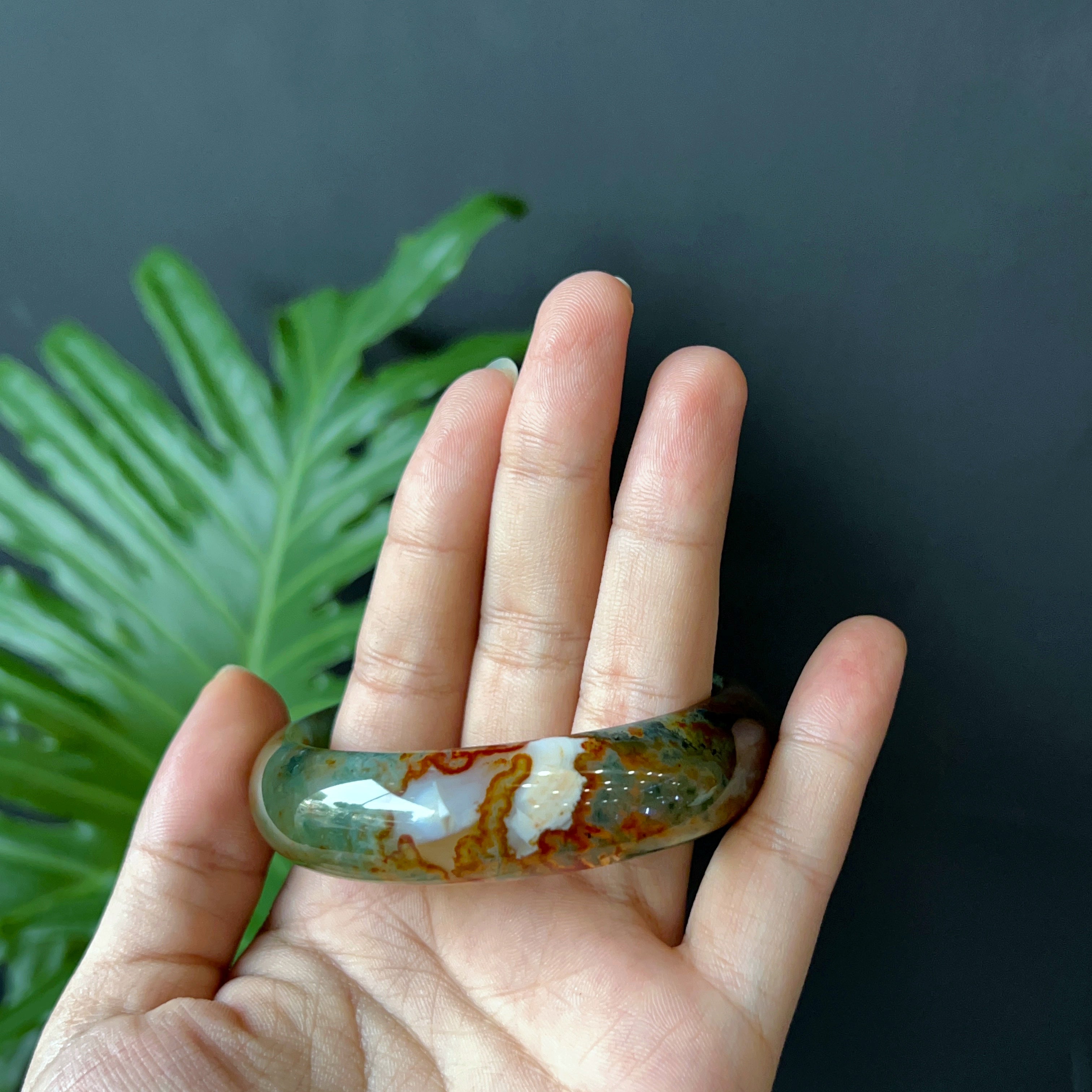 Natural agate bangle online
